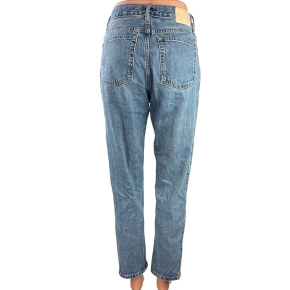 Everlane 90's Cheeky Blue Wash Straight Leg High Waist Crop Ankle Denim Jeans 25 - Picture 3 of 5
